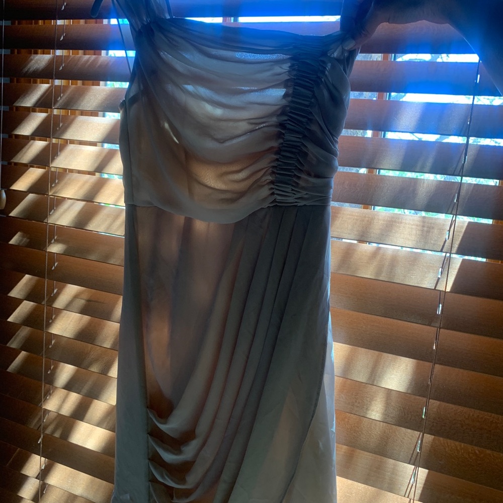 Silence + Noise delicate chiffon Grecian minidress one shoulder size 2
